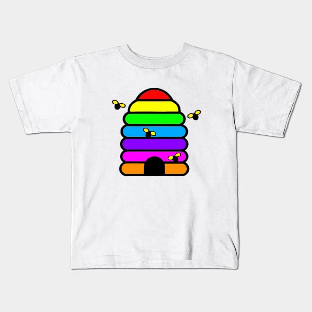 Rainbow Home Bee Kids T-Shirt by Bayumahardhika